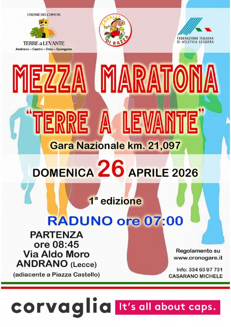 Mezza Maratona Terre a Levante - 26 aprile 2026