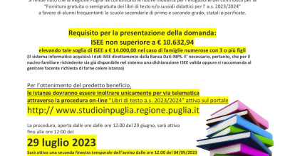 FORNITURA GRATUITA O SEMIGRATUITA LIBRI DI TESTO PER L'A.S. 2023/2024 - SECON...